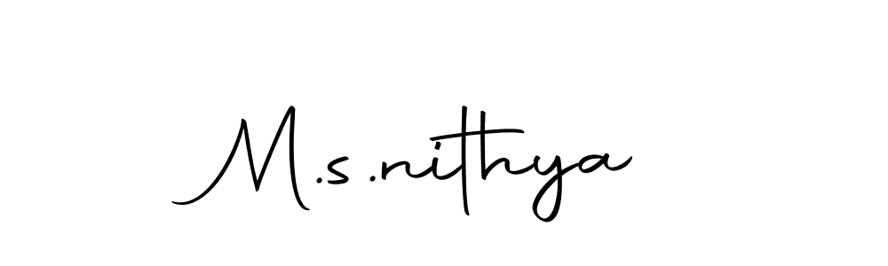 Design your own signature with our free online signature maker. With this signature software, you can create a handwritten (Autography-DOLnW) signature for name M.s.nithya. M.s.nithya signature style 10 images and pictures png