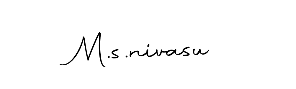 How to make M.s.nivasu name signature. Use Autography-DOLnW style for creating short signs online. This is the latest handwritten sign. M.s.nivasu signature style 10 images and pictures png