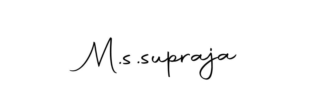 Use a signature maker to create a handwritten signature online. With this signature software, you can design (Autography-DOLnW) your own signature for name M.s.supraja. M.s.supraja signature style 10 images and pictures png