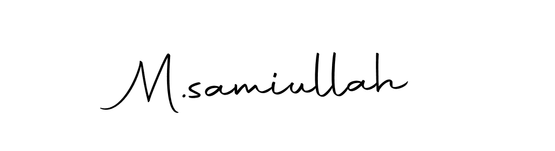 How to make M.samiullah name signature. Use Autography-DOLnW style for creating short signs online. This is the latest handwritten sign. M.samiullah signature style 10 images and pictures png