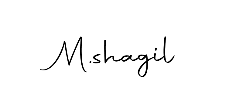 Use a signature maker to create a handwritten signature online. With this signature software, you can design (Autography-DOLnW) your own signature for name M.shagil. M.shagil signature style 10 images and pictures png