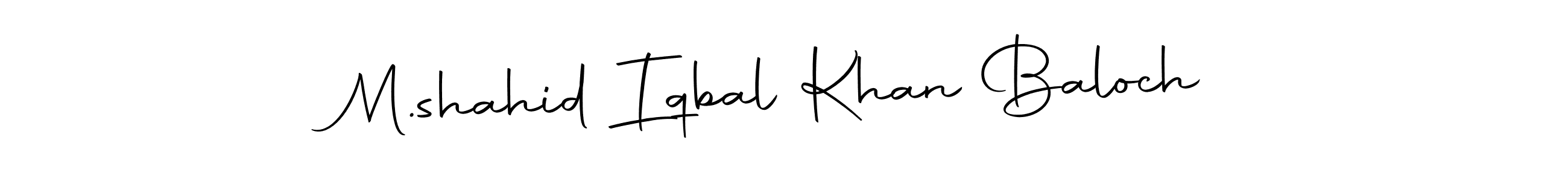 How to make M.shahid Iqbal Khan Baloch name signature. Use Autography-DOLnW style for creating short signs online. This is the latest handwritten sign. M.shahid Iqbal Khan Baloch signature style 10 images and pictures png