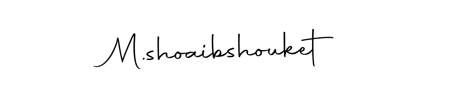 How to make M.shoaibshouket name signature. Use Autography-DOLnW style for creating short signs online. This is the latest handwritten sign. M.shoaibshouket signature style 10 images and pictures png