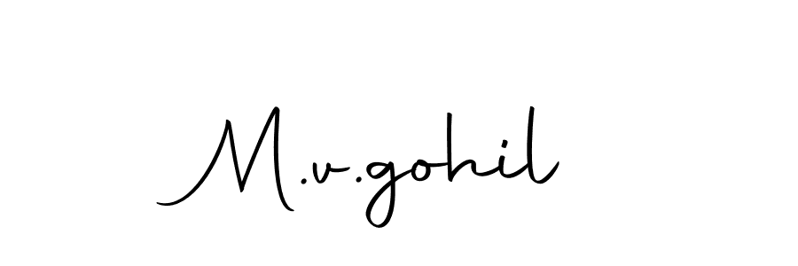 How to make M.v.gohil name signature. Use Autography-DOLnW style for creating short signs online. This is the latest handwritten sign. M.v.gohil signature style 10 images and pictures png