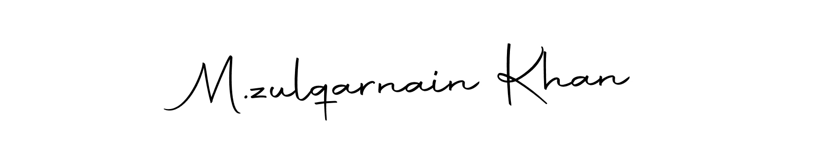 How to make M.zulqarnain Khan name signature. Use Autography-DOLnW style for creating short signs online. This is the latest handwritten sign. M.zulqarnain Khan signature style 10 images and pictures png