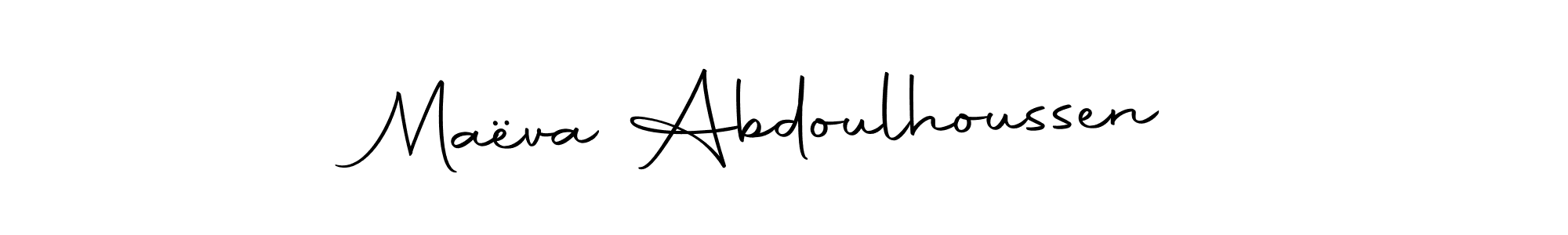 You can use this online signature creator to create a handwritten signature for the name Maëva Abdoulhoussen. This is the best online autograph maker. Maëva Abdoulhoussen signature style 10 images and pictures png