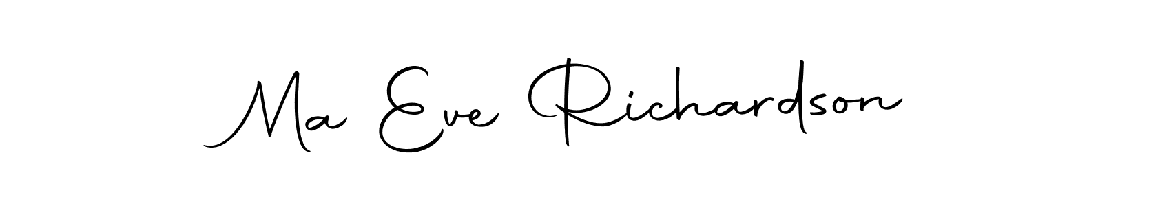 How to make Ma Eve Richardson name signature. Use Autography-DOLnW style for creating short signs online. This is the latest handwritten sign. Ma Eve Richardson signature style 10 images and pictures png