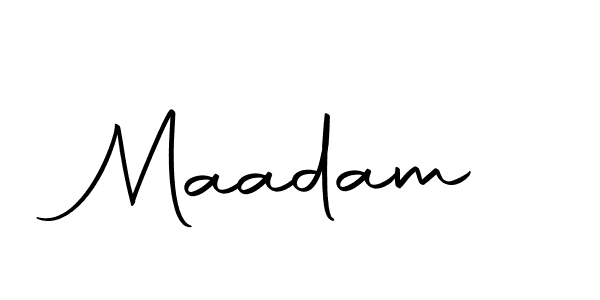 Design your own signature with our free online signature maker. With this signature software, you can create a handwritten (Autography-DOLnW) signature for name Maadam. Maadam signature style 10 images and pictures png