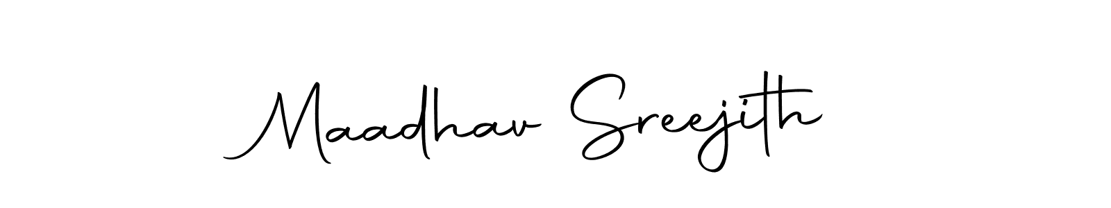 Make a short Maadhav Sreejith signature style. Manage your documents anywhere anytime using Autography-DOLnW. Create and add eSignatures, submit forms, share and send files easily. Maadhav Sreejith signature style 10 images and pictures png