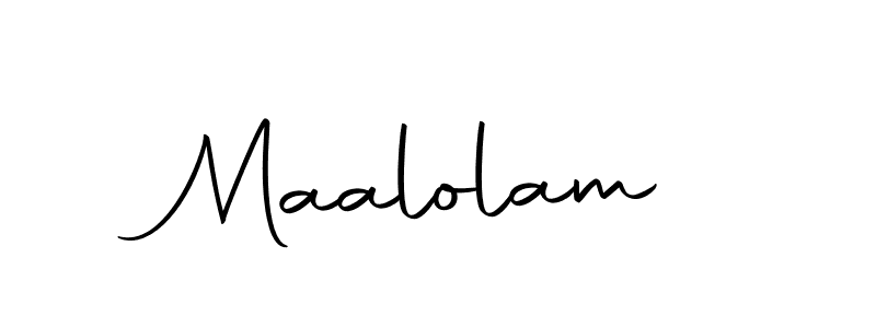 Use a signature maker to create a handwritten signature online. With this signature software, you can design (Autography-DOLnW) your own signature for name Maalolam. Maalolam signature style 10 images and pictures png