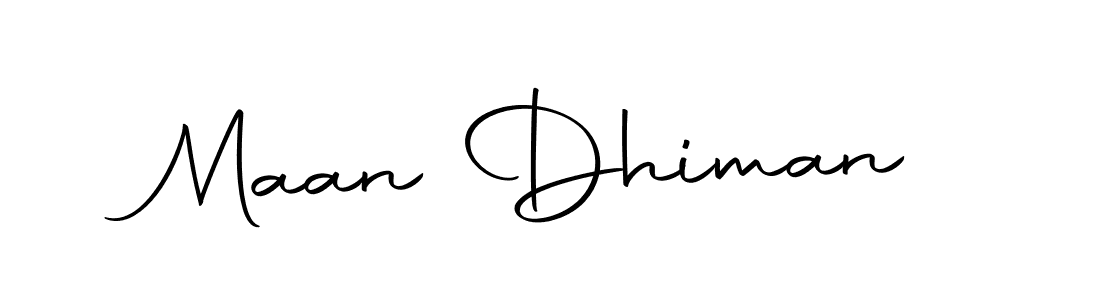 How to make Maan Dhiman name signature. Use Autography-DOLnW style for creating short signs online. This is the latest handwritten sign. Maan Dhiman signature style 10 images and pictures png
