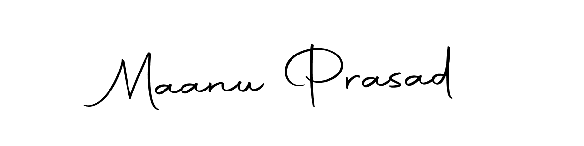 How to make Maanu Prasad name signature. Use Autography-DOLnW style for creating short signs online. This is the latest handwritten sign. Maanu Prasad signature style 10 images and pictures png