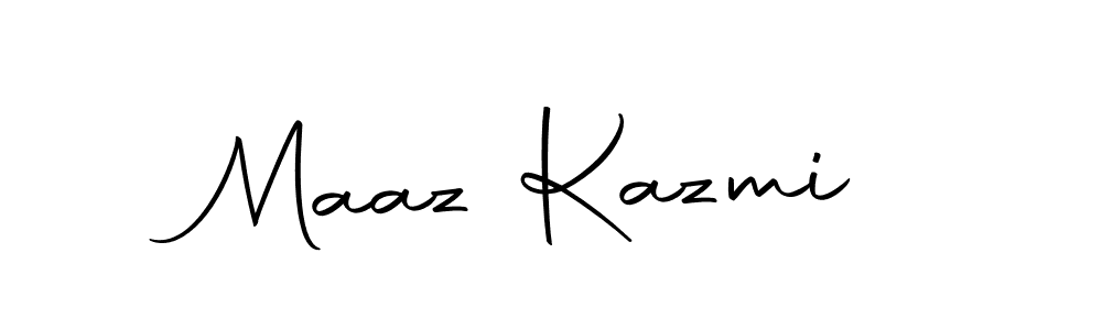 How to make Maaz Kazmi name signature. Use Autography-DOLnW style for creating short signs online. This is the latest handwritten sign. Maaz Kazmi signature style 10 images and pictures png