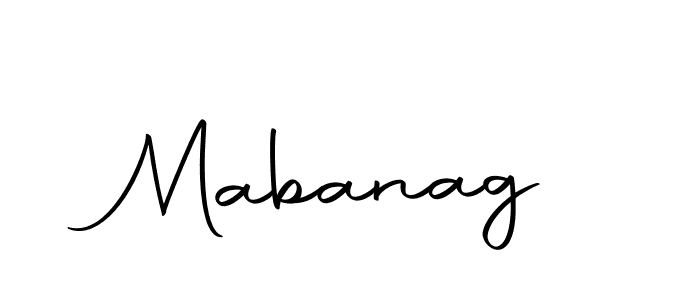 Design your own signature with our free online signature maker. With this signature software, you can create a handwritten (Autography-DOLnW) signature for name Mabanag. Mabanag signature style 10 images and pictures png