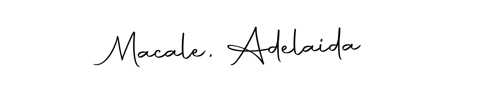 How to make Macale, Adelaida name signature. Use Autography-DOLnW style for creating short signs online. This is the latest handwritten sign. Macale, Adelaida signature style 10 images and pictures png