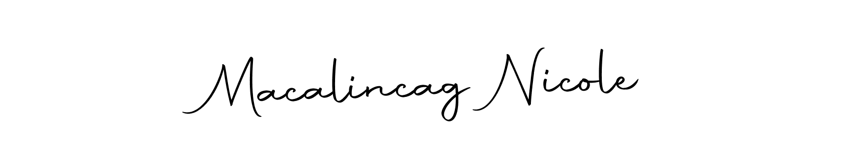 Make a beautiful signature design for name Macalincag Nicole. Use this online signature maker to create a handwritten signature for free. Macalincag Nicole signature style 10 images and pictures png