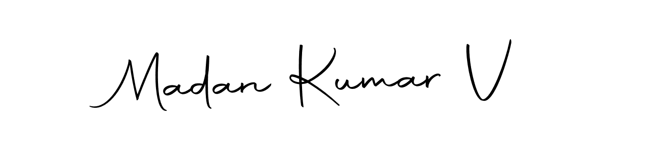 Create a beautiful signature design for name Madan Kumar V. With this signature (Autography-DOLnW) fonts, you can make a handwritten signature for free. Madan Kumar V signature style 10 images and pictures png