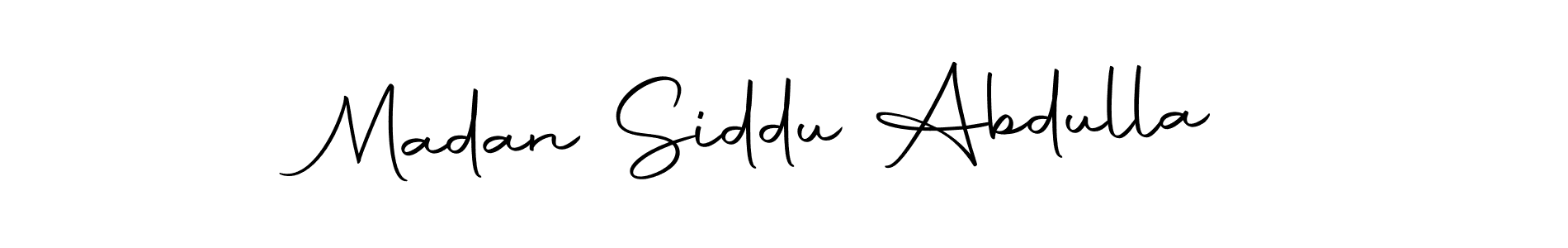 How to make Madan Siddu Abdulla name signature. Use Autography-DOLnW style for creating short signs online. This is the latest handwritten sign. Madan Siddu Abdulla signature style 10 images and pictures png