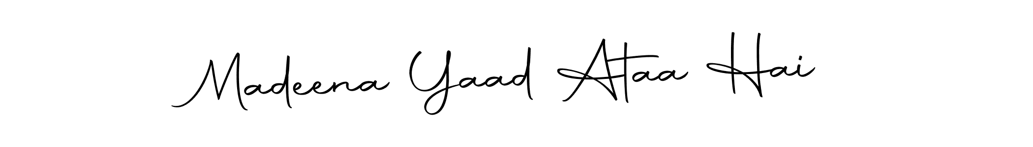 How to make Madeena Yaad Ataa Hai name signature. Use Autography-DOLnW style for creating short signs online. This is the latest handwritten sign. Madeena Yaad Ataa Hai signature style 10 images and pictures png