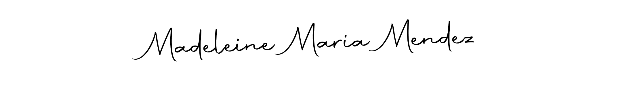 How to make Madeleine Maria Mendez name signature. Use Autography-DOLnW style for creating short signs online. This is the latest handwritten sign. Madeleine Maria Mendez signature style 10 images and pictures png