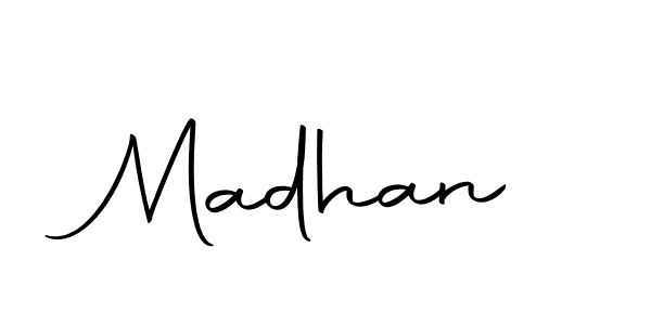 Design your own signature with our free online signature maker. With this signature software, you can create a handwritten (Autography-DOLnW) signature for name Madhan. Madhan signature style 10 images and pictures png