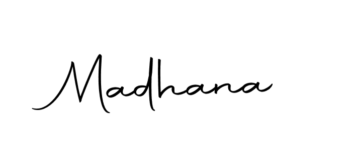 Use a signature maker to create a handwritten signature online. With this signature software, you can design (Autography-DOLnW) your own signature for name Madhana. Madhana signature style 10 images and pictures png