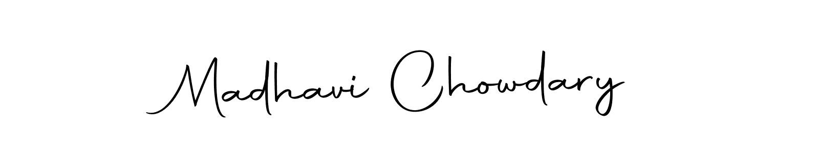 Design your own signature with our free online signature maker. With this signature software, you can create a handwritten (Autography-DOLnW) signature for name Madhavi Chowdary. Madhavi Chowdary signature style 10 images and pictures png