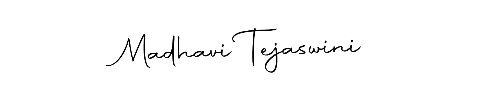 The best way (Autography-DOLnW) to make a short signature is to pick only two or three words in your name. The name Madhavi Tejaswini include a total of six letters. For converting this name. Madhavi Tejaswini signature style 10 images and pictures png