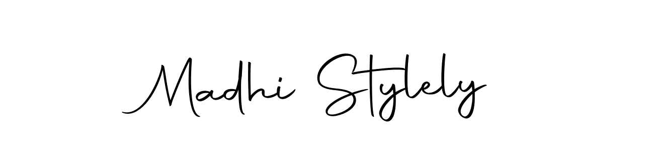 Design your own signature with our free online signature maker. With this signature software, you can create a handwritten (Autography-DOLnW) signature for name Madhi Stylely. Madhi Stylely signature style 10 images and pictures png