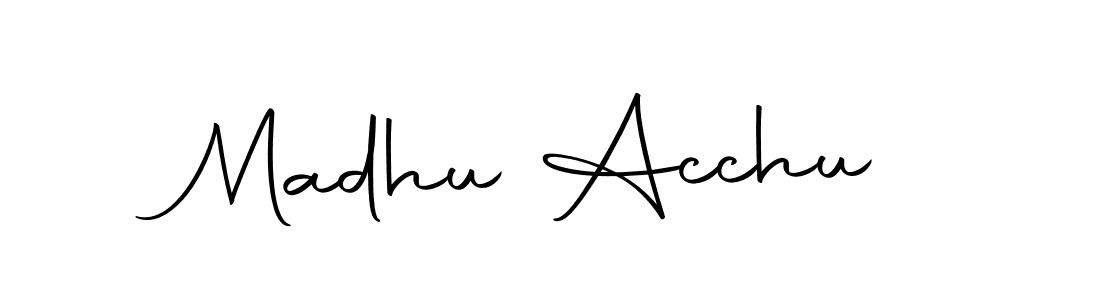 Madhu Acchu stylish signature style. Best Handwritten Sign (Autography-DOLnW) for my name. Handwritten Signature Collection Ideas for my name Madhu Acchu. Madhu Acchu signature style 10 images and pictures png