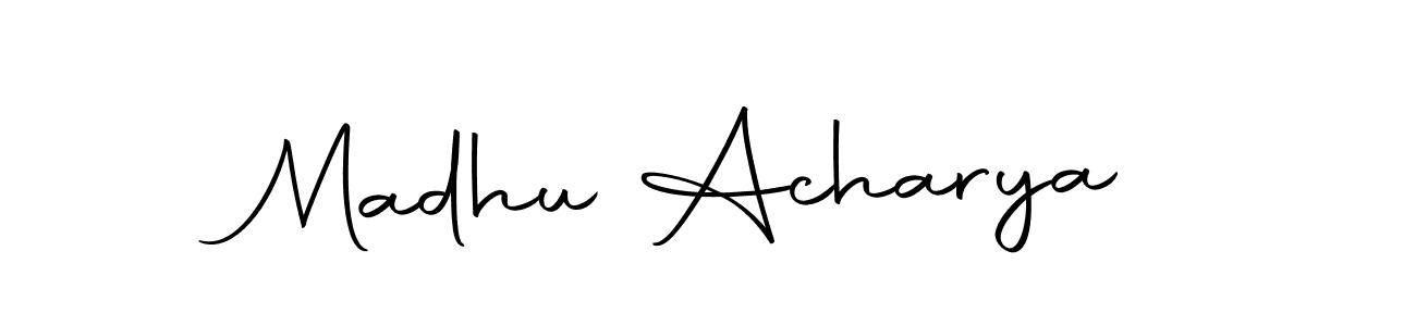 Design your own signature with our free online signature maker. With this signature software, you can create a handwritten (Autography-DOLnW) signature for name Madhu Acharya. Madhu Acharya signature style 10 images and pictures png