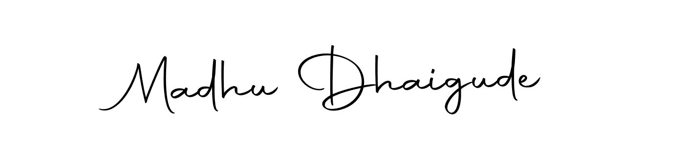 Use a signature maker to create a handwritten signature online. With this signature software, you can design (Autography-DOLnW) your own signature for name Madhu Dhaigude. Madhu Dhaigude signature style 10 images and pictures png