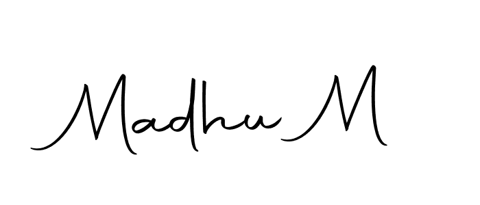 Create a beautiful signature design for name Madhu M. With this signature (Autography-DOLnW) fonts, you can make a handwritten signature for free. Madhu M signature style 10 images and pictures png