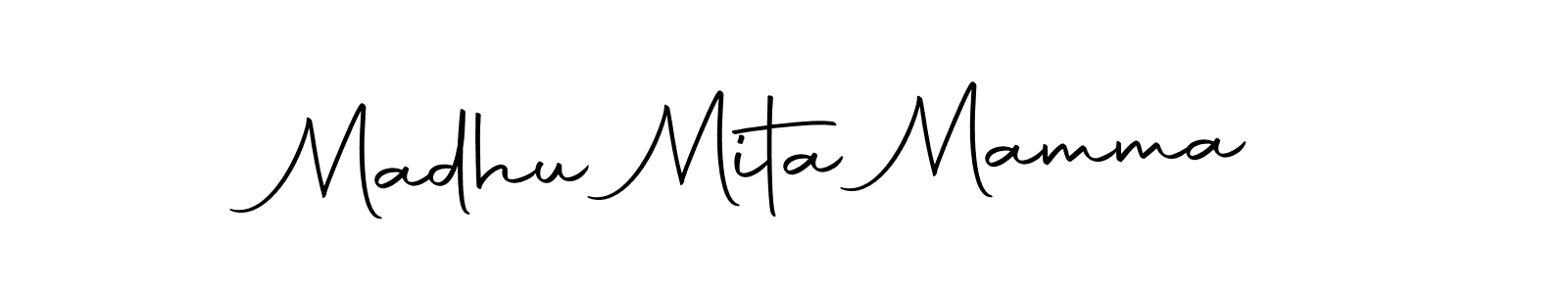 The best way (Autography-DOLnW) to make a short signature is to pick only two or three words in your name. The name Madhu Mita Mamma include a total of six letters. For converting this name. Madhu Mita Mamma signature style 10 images and pictures png