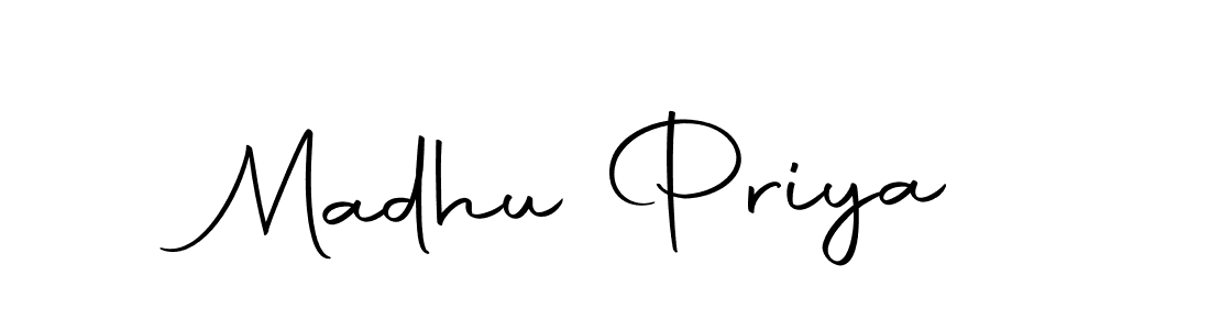 How to make Madhu Priya name signature. Use Autography-DOLnW style for creating short signs online. This is the latest handwritten sign. Madhu Priya signature style 10 images and pictures png