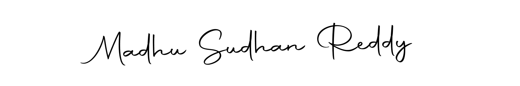 How to make Madhu Sudhan Reddy name signature. Use Autography-DOLnW style for creating short signs online. This is the latest handwritten sign. Madhu Sudhan Reddy signature style 10 images and pictures png