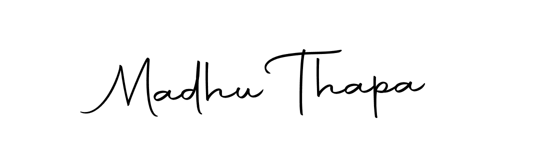 Design your own signature with our free online signature maker. With this signature software, you can create a handwritten (Autography-DOLnW) signature for name Madhu Thapa. Madhu Thapa signature style 10 images and pictures png
