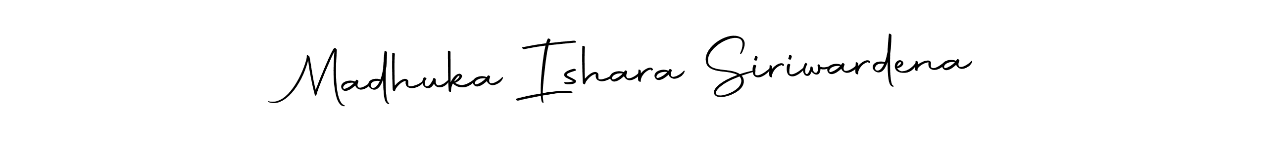 The best way (Autography-DOLnW) to make a short signature is to pick only two or three words in your name. The name Madhuka Ishara Siriwardena include a total of six letters. For converting this name. Madhuka Ishara Siriwardena signature style 10 images and pictures png