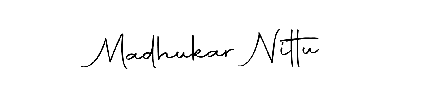 How to make Madhukar Nittu name signature. Use Autography-DOLnW style for creating short signs online. This is the latest handwritten sign. Madhukar Nittu signature style 10 images and pictures png