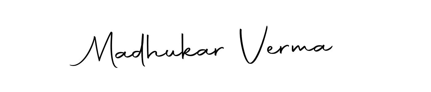 How to make Madhukar Verma name signature. Use Autography-DOLnW style for creating short signs online. This is the latest handwritten sign. Madhukar Verma signature style 10 images and pictures png