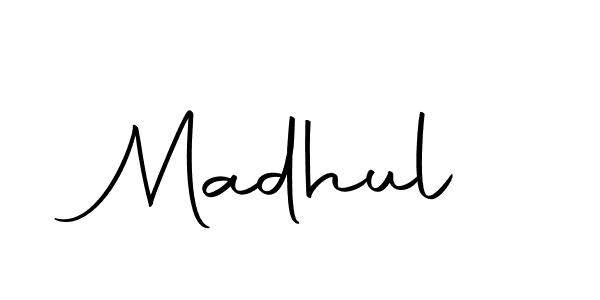 Design your own signature with our free online signature maker. With this signature software, you can create a handwritten (Autography-DOLnW) signature for name Madhul. Madhul signature style 10 images and pictures png