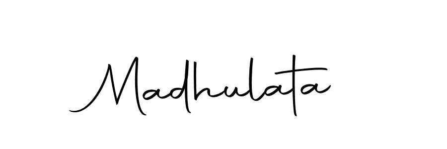 Design your own signature with our free online signature maker. With this signature software, you can create a handwritten (Autography-DOLnW) signature for name Madhulata. Madhulata signature style 10 images and pictures png