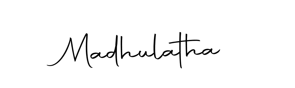 Design your own signature with our free online signature maker. With this signature software, you can create a handwritten (Autography-DOLnW) signature for name Madhulatha. Madhulatha signature style 10 images and pictures png