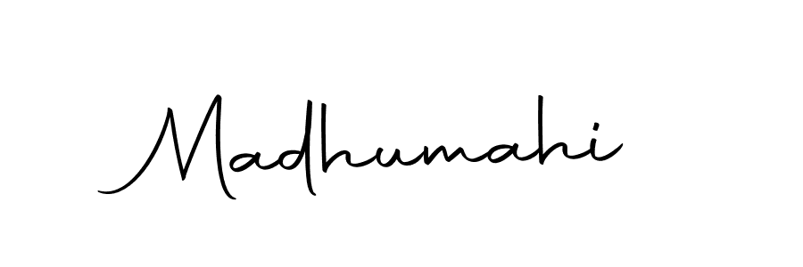 Design your own signature with our free online signature maker. With this signature software, you can create a handwritten (Autography-DOLnW) signature for name Madhumahi. Madhumahi signature style 10 images and pictures png