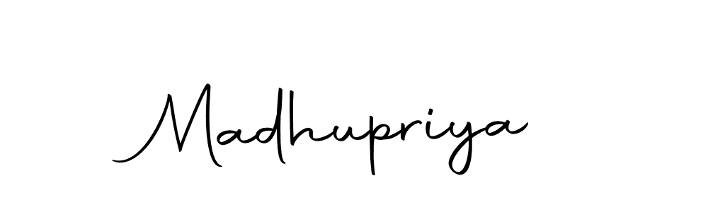 Use a signature maker to create a handwritten signature online. With this signature software, you can design (Autography-DOLnW) your own signature for name Madhupriya. Madhupriya signature style 10 images and pictures png