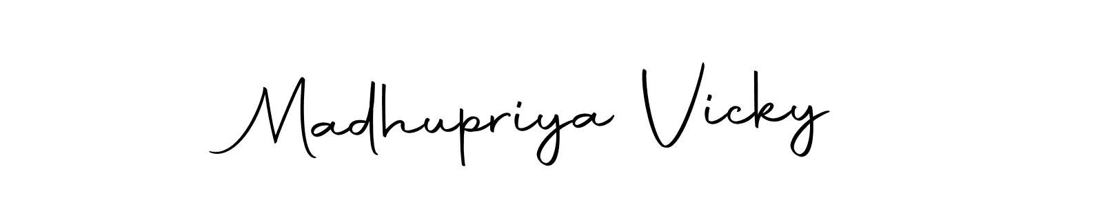 Make a beautiful signature design for name Madhupriya Vicky. With this signature (Autography-DOLnW) style, you can create a handwritten signature for free. Madhupriya Vicky signature style 10 images and pictures png