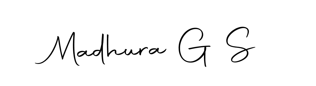 Design your own signature with our free online signature maker. With this signature software, you can create a handwritten (Autography-DOLnW) signature for name Madhura G S. Madhura G S signature style 10 images and pictures png