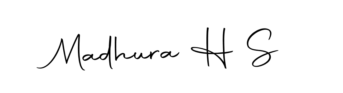 Use a signature maker to create a handwritten signature online. With this signature software, you can design (Autography-DOLnW) your own signature for name Madhura H S. Madhura H S signature style 10 images and pictures png