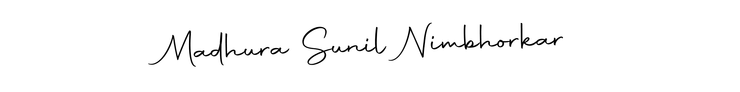 You can use this online signature creator to create a handwritten signature for the name Madhura Sunil Nimbhorkar. This is the best online autograph maker. Madhura Sunil Nimbhorkar signature style 10 images and pictures png