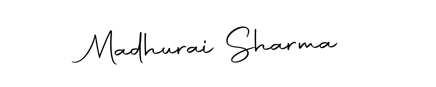 How to make Madhurai Sharma name signature. Use Autography-DOLnW style for creating short signs online. This is the latest handwritten sign. Madhurai Sharma signature style 10 images and pictures png